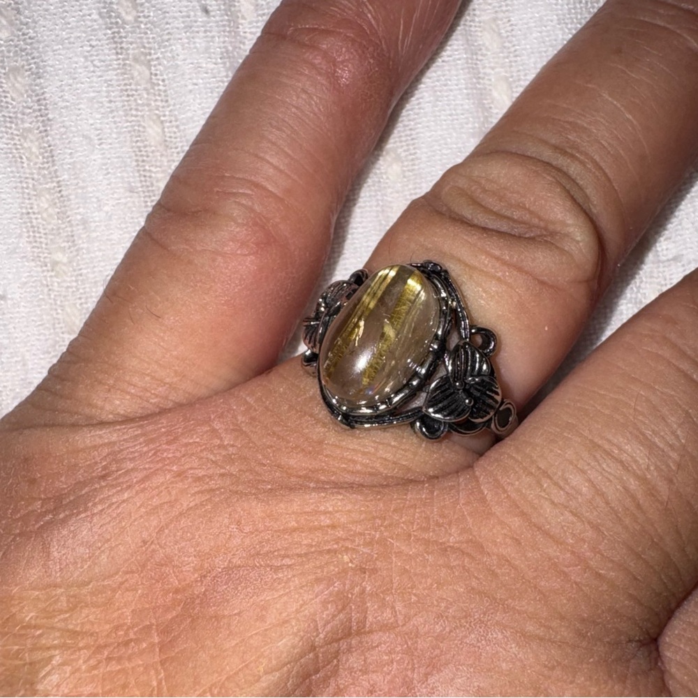 Rutile Quartz Crystal Ring